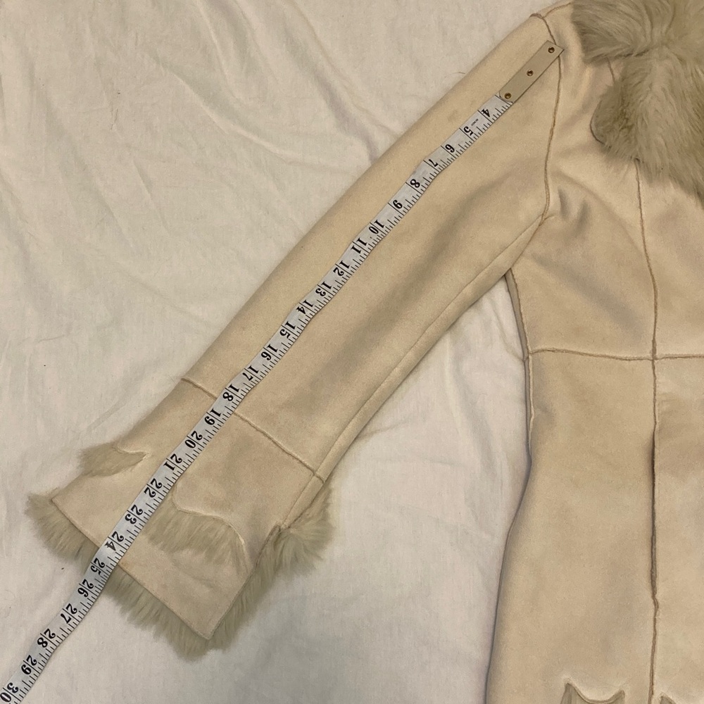 Novelti Cream Faux Fur Trim Coat - Picture 15 of 16